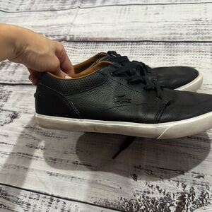 Black Leather Men's Shoes Lacoste size 8.5